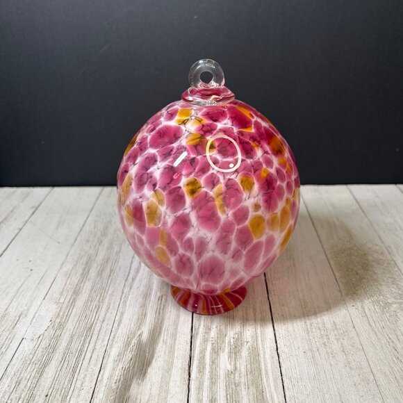 Vintage Bohemia Blown Glass Czech Republic Ornament Home Decorative Red Pink - Picture 3 of 7